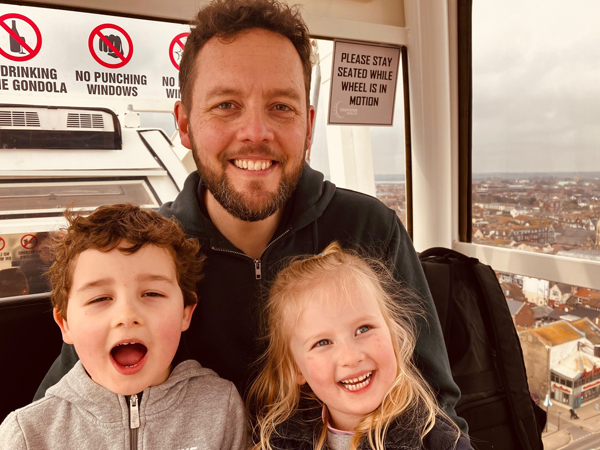 Dad Paul with his two children